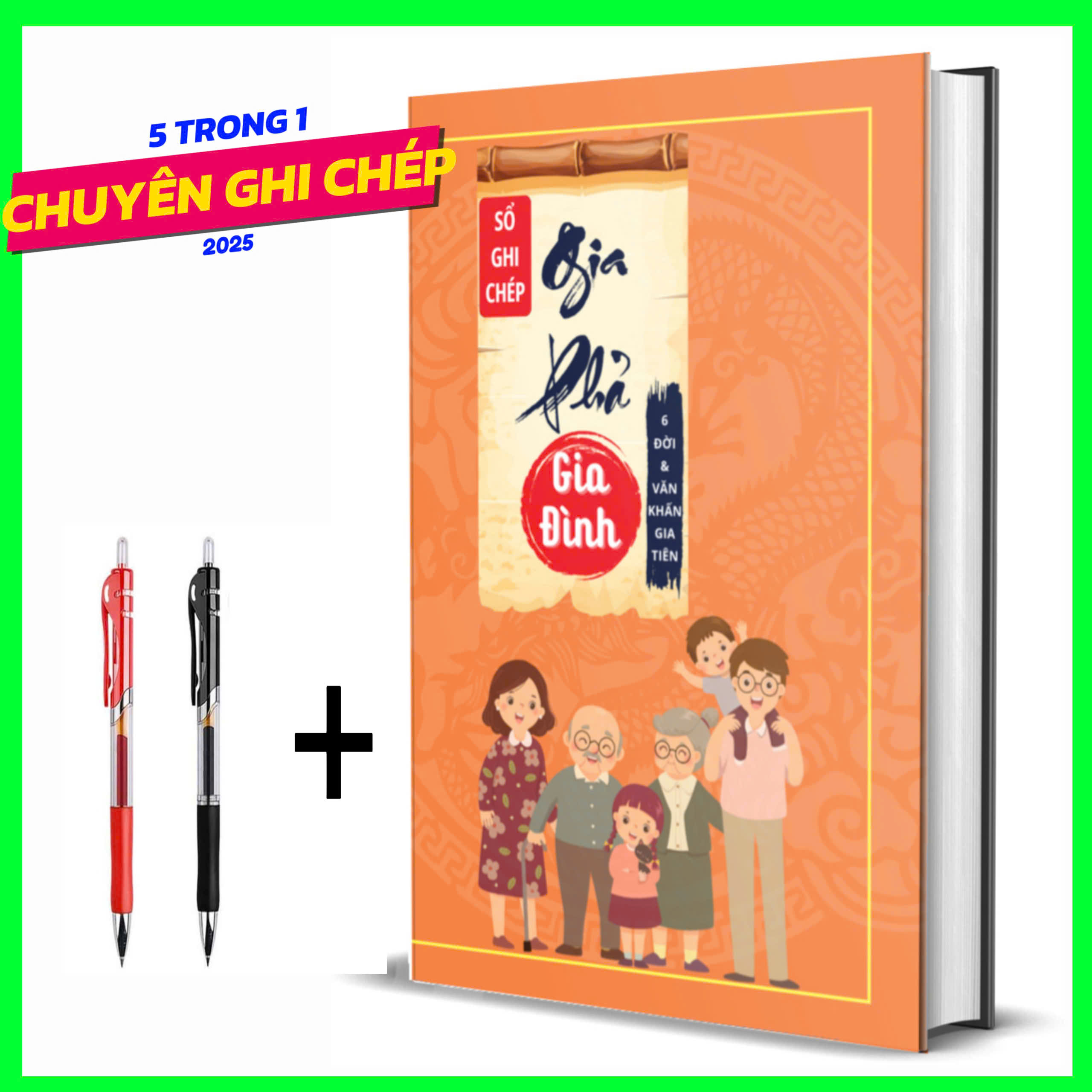 Gia Phả Gia Đình (Bìa cứng màu Cam)