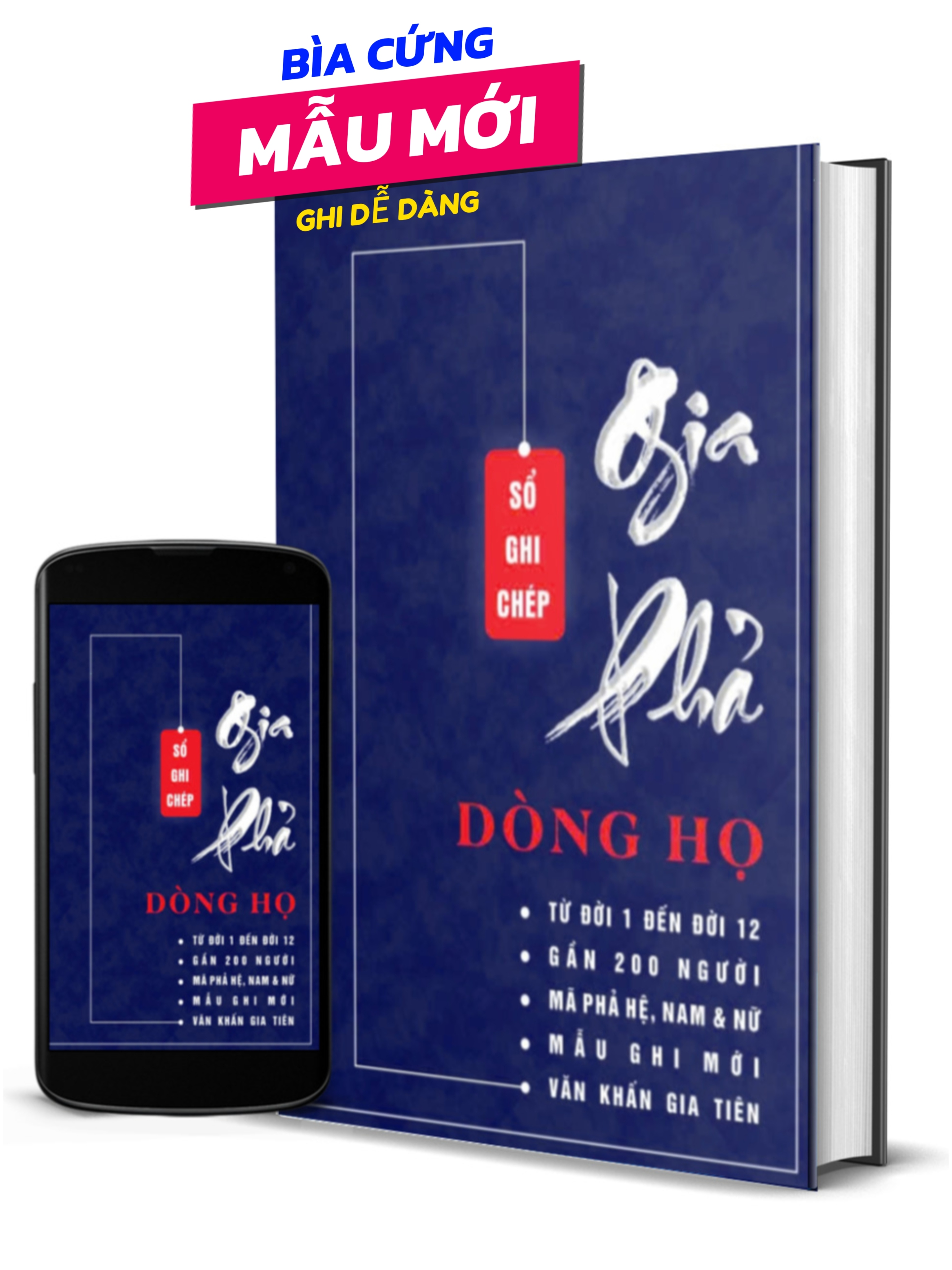 Gia Phả Dòng Họ (Bìa Cứng màu Xanh)