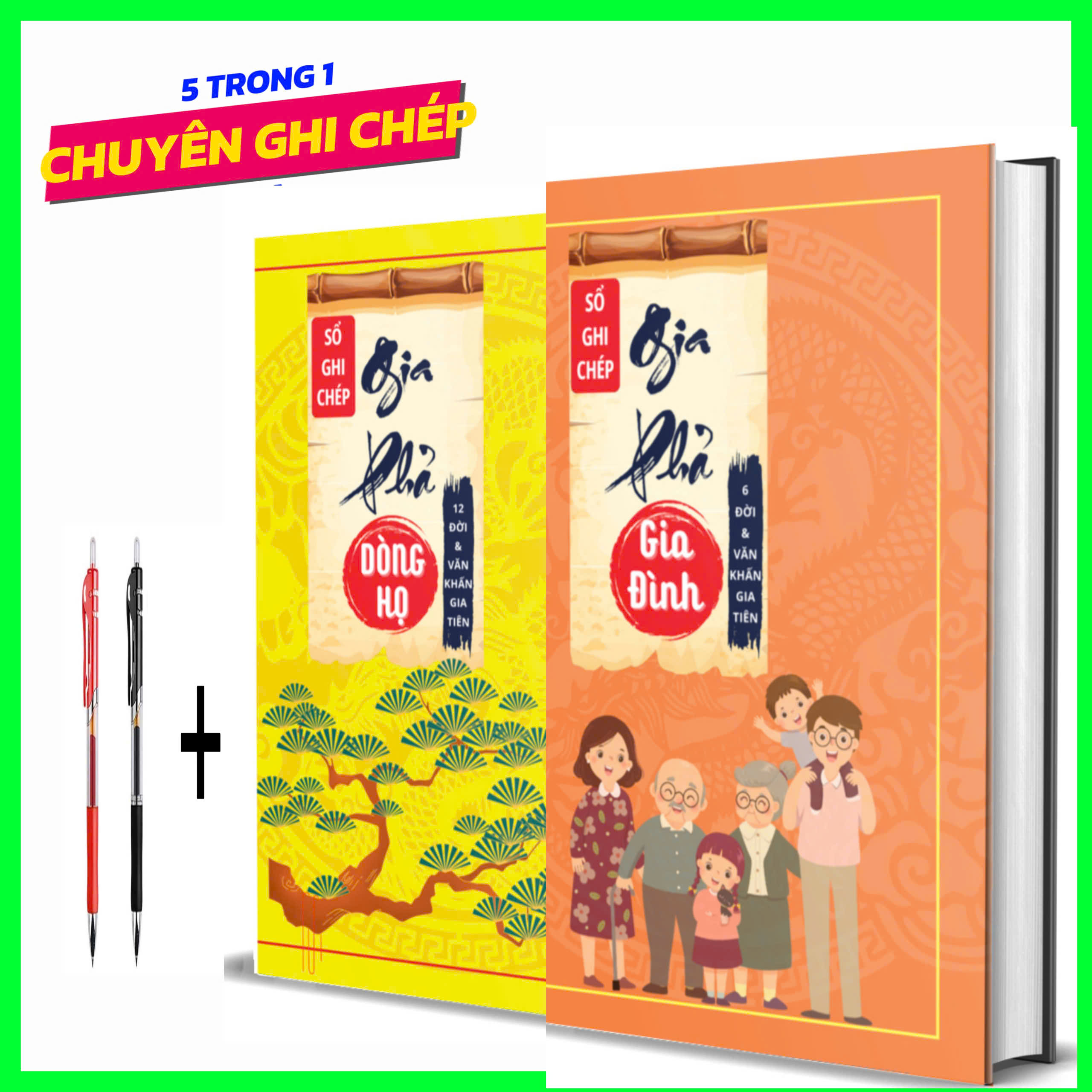 Combo Sách Gia Phả (Bìa cứng màu Cam)